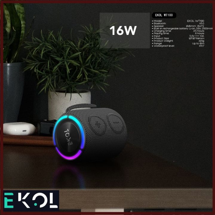 EKOL 2023 Bluetooth Speaker with LED lights
